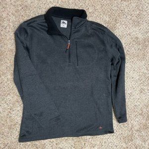 Mountain Club Black Ribbed Quarter Zip Pullover – Medium